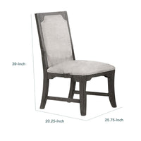 Leslee Dining Side Chair Set of 2, Gray Polyester, Sculpted Tall Back  - BM344799