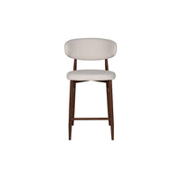 Riom Counter Height Chair Set of 2, Beige Low Curved Back, Walnut Brown - BM344800