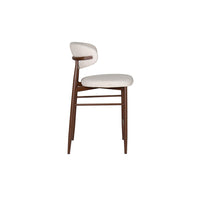 Riom Counter Height Chair Set of 2, Beige Low Curved Back, Walnut Brown - BM344800