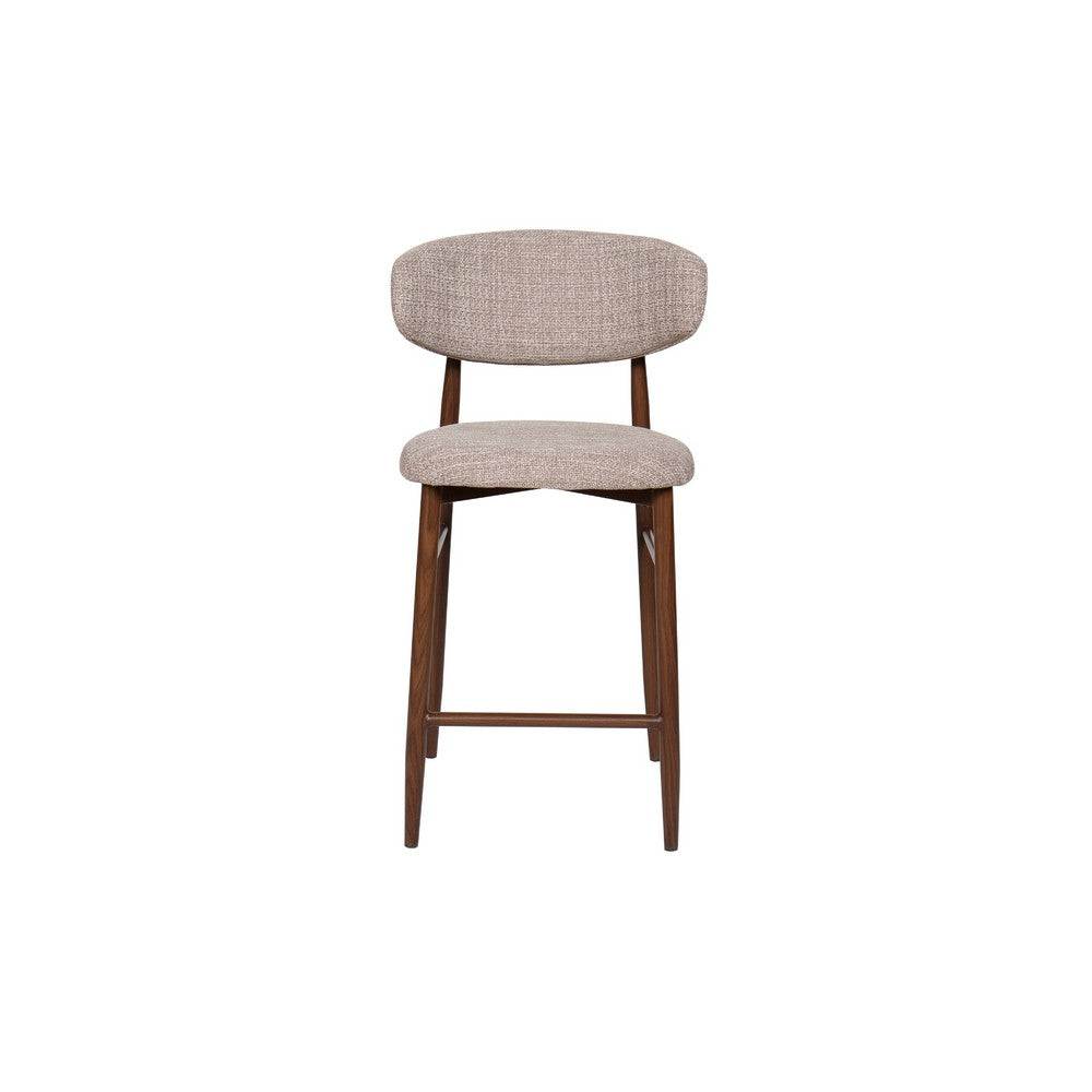 Riom Counter Height Chair Set of 2, Low Curved Back, Walnut Brown - BM344801