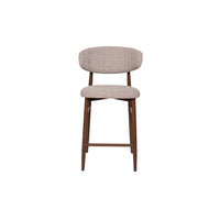 Riom Counter Height Chair Set of 2, Low Curved Back, Walnut Brown - BM344801