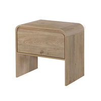 Maria Bedside Table Nightstand, 2 Drawers, Natural Beige Waterfall Edges - BM344802