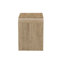 Maria Bedside Table Nightstand, 2 Drawers, Natural Beige Waterfall Edges - BM344802