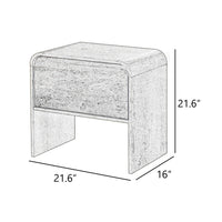 Maria Bedside End Table, 2 Drawers, Walnut Brown Waterfall Edges - BM344803