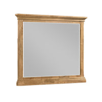 Seny Dresser Mirror, Crown Molding, Honey Brown Rubberwood, 33x48 - BM344806