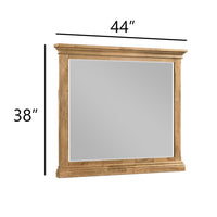 Seny Dresser Mirror, Crown Molding, Honey Brown Rubberwood, 33x48 - BM344806