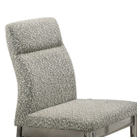 Levy Dining Side Chair Set of 2, Gray Boucle Fabric, Metallic Silver - BM344808