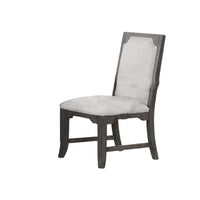 Leslee Dining Armchair Set of 2, Gray Polyester, Sculpted Tall Back  - BM344809