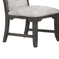 Leslee Dining Armchair Set of 2, Gray Polyester, Sculpted Tall Back  - BM344809