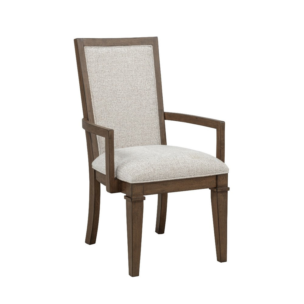 Henry Dining Chair Set of 2, Beige Polyester, Vintage Mocha Brown - BM344810