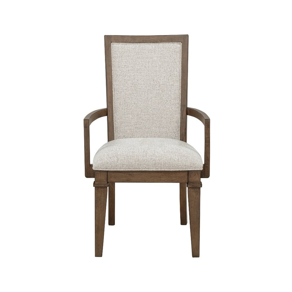 Henry Dining Chair Set of 2, Beige Polyester, Vintage Mocha Brown - BM344810
