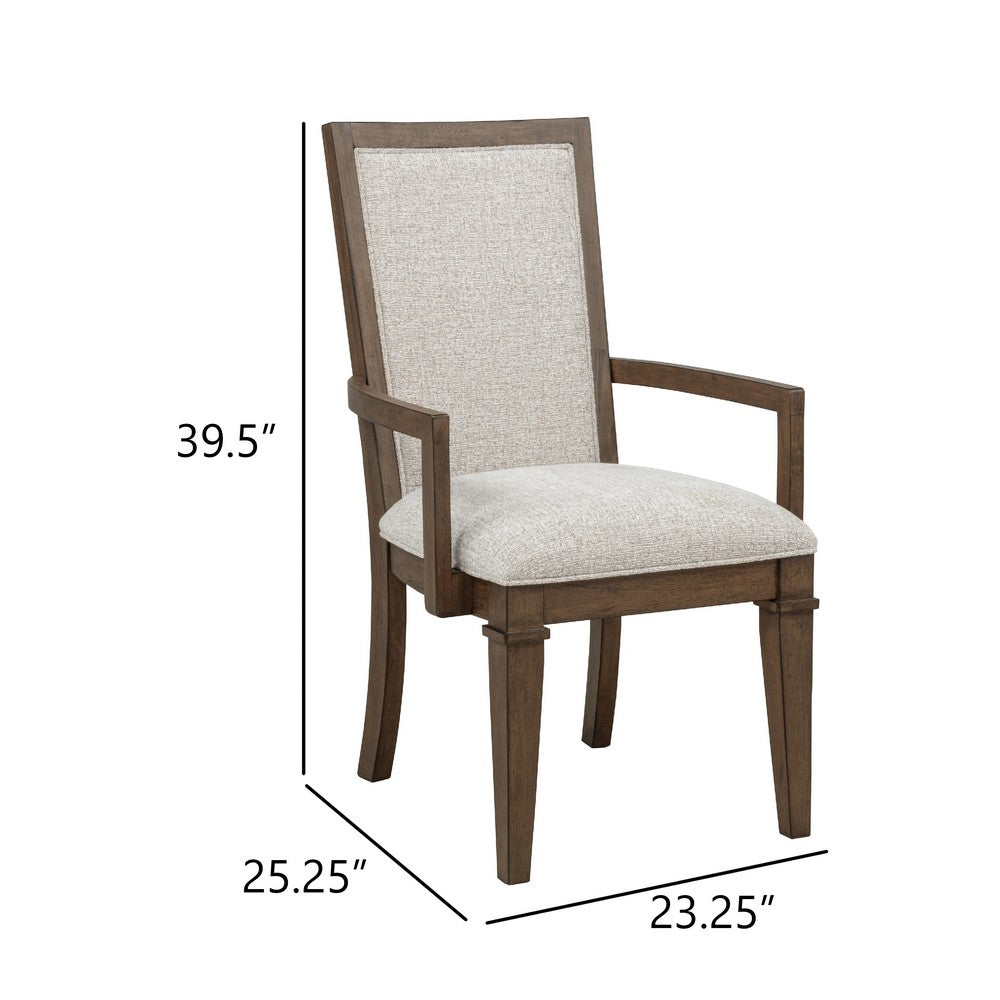Henry Dining Chair Set of 2, Beige Polyester, Vintage Mocha Brown - BM344810