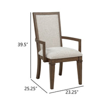 Henry Dining Chair Set of 2, Beige Polyester, Vintage Mocha Brown - BM344810