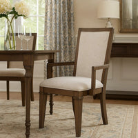 Henry Dining Chair Set of 2, Beige Polyester, Vintage Mocha Brown - BM344810