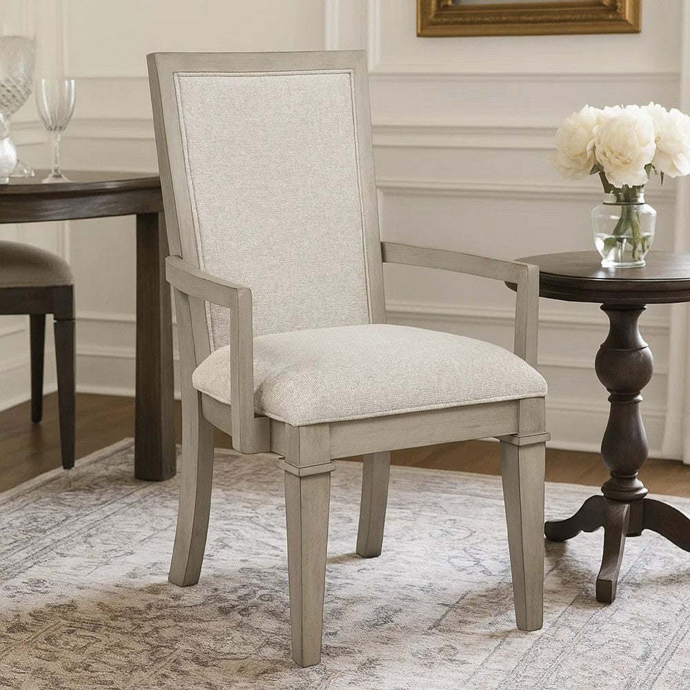 Henry Dining Chair Set of 2, Beige Polyester, Vintage Light Cream - BM344811