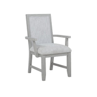 Ion Dining Armchair Set of 2, Padded Polyester Seat, Mist Gray Wood - BM344812