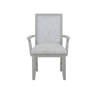 Ion Dining Armchair Set of 2, Padded Polyester Seat, Mist Gray Wood - BM344812