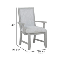 Ion Dining Armchair Set of 2, Padded Polyester Seat, Mist Gray Wood - BM344812