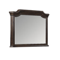 Lynda Dresser Mirror, 44 Inch Low Distortion, Walnut Brown Crown Molding - BM344815