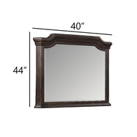 Lynda Dresser Mirror, 44 Inch Low Distortion, Walnut Brown Crown Molding - BM344815