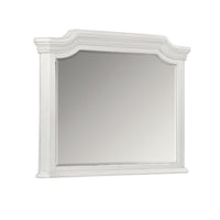 Lynda Dresser Mirror, 44 Inch Low Distortion, Antique White Crown Molding - BM344816