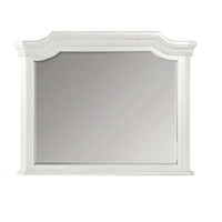 Lynda Dresser Mirror, 44 Inch Low Distortion, Antique White Crown Molding - BM344816