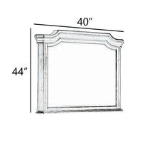 Lynda Dresser Mirror, 44 Inch Low Distortion, Antique White Crown Molding - BM344816