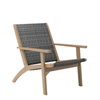 Rady Patio Side Armchair Set of 2, Gray Wicker, Brown Solid Wood - BM344817