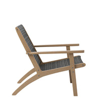 Rady Patio Side Armchair Set of 2, Gray Wicker, Brown Solid Wood - BM344817