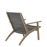 Rady Patio Side Armchair Set of 2, Gray Wicker, Brown Solid Wood - BM344817