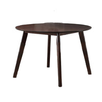 Tery Dining Table, 47 Inch Round Top, Angled Legs, Cherry Brown Wood - BM344819