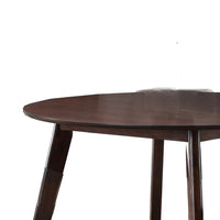 Tery Dining Table, 47 Inch Round Top, Angled Legs, Cherry Brown Wood - BM344819