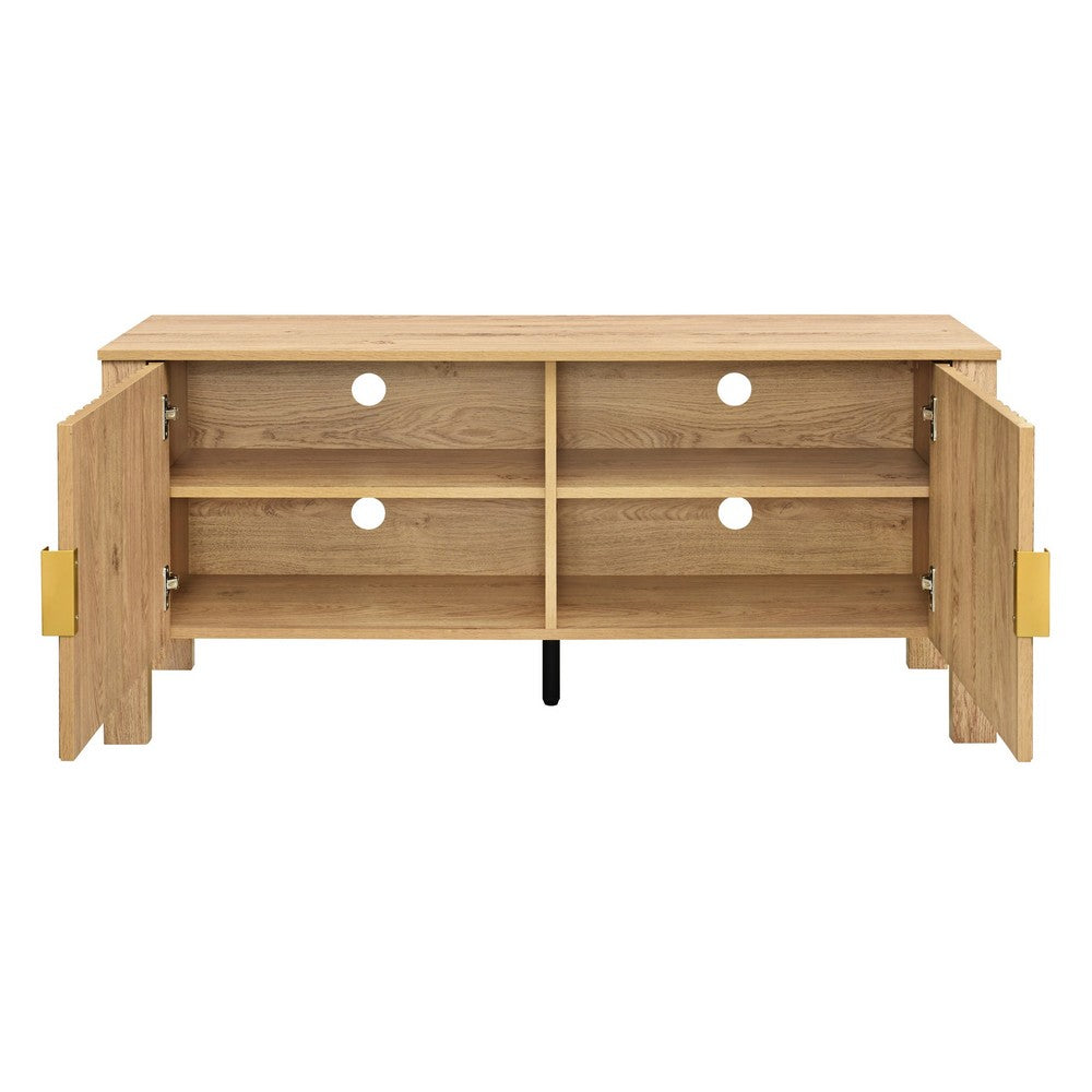 Hay TV Media Console, 47 Inch, 2 Doors w Adjustable Shelves, Beige - BM344820