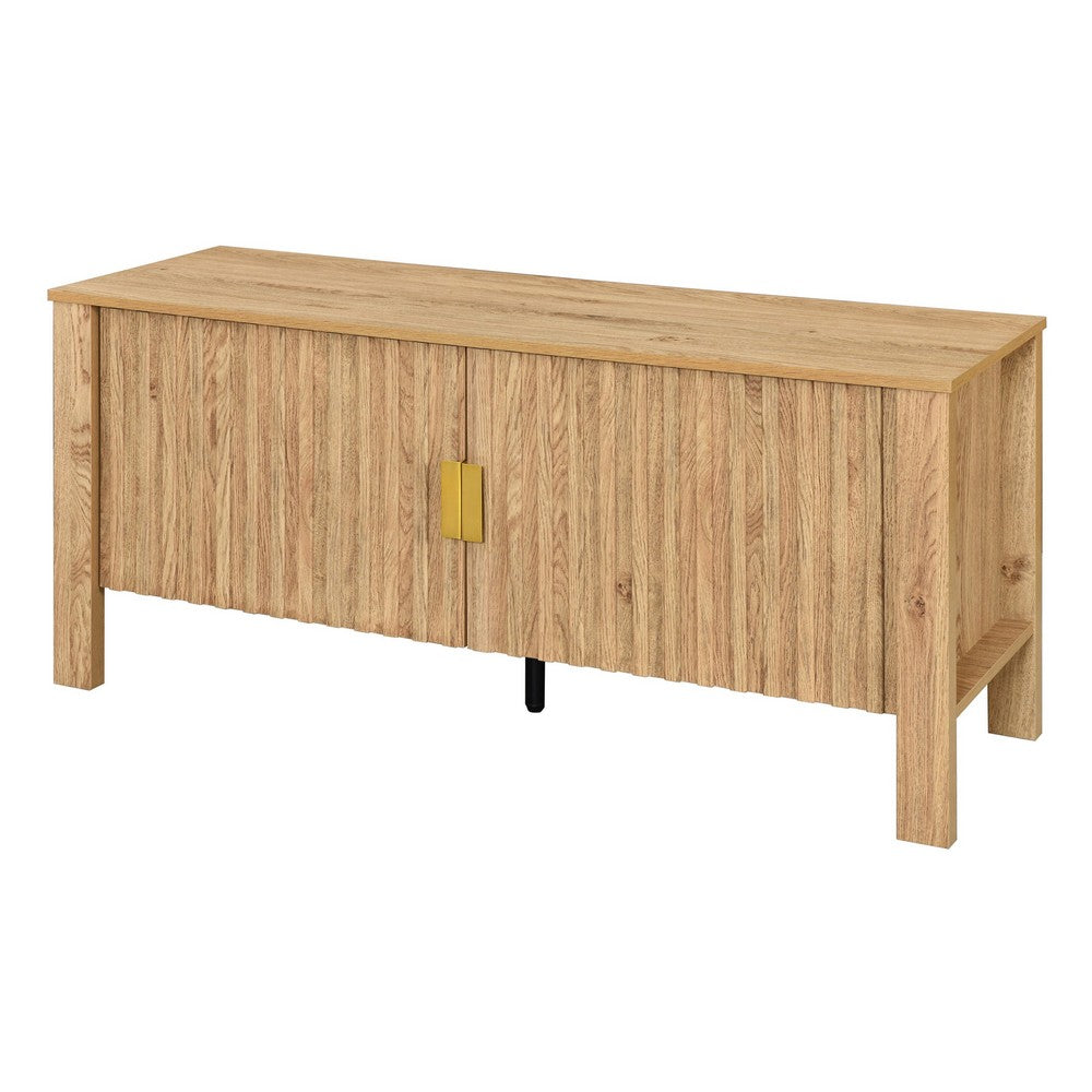 Hay TV Media Console, 47 Inch, 2 Doors w Adjustable Shelves, Beige - BM344820
