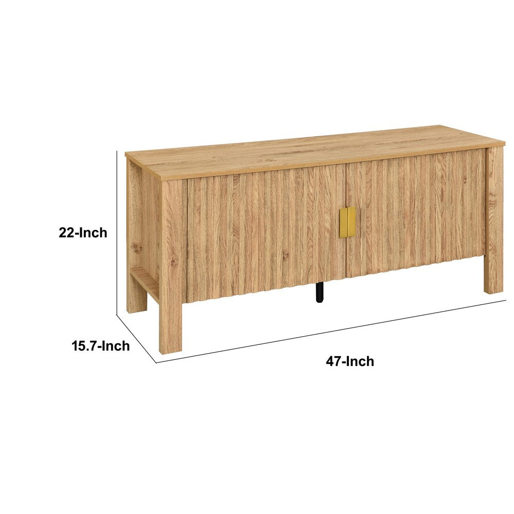 Hay TV Media Console, 47 Inch, 2 Doors w Adjustable Shelves, Beige - BM344820