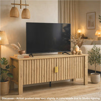 Hay TV Media Console, 47 Inch, 2 Doors w Adjustable Shelves, Beige - BM344820