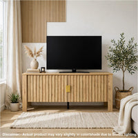 Hay TV Media Console, 47 Inch, 2 Doors w Adjustable Shelves, Beige - BM344820