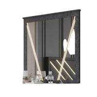 Semy Dresser Mirror, 40 Inch Lighted Gray Marble Frame, Low Distortion - BM344821
