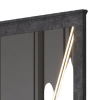 Semy Dresser Mirror, 40 Inch Lighted Gray Marble Frame, Low Distortion - BM344821