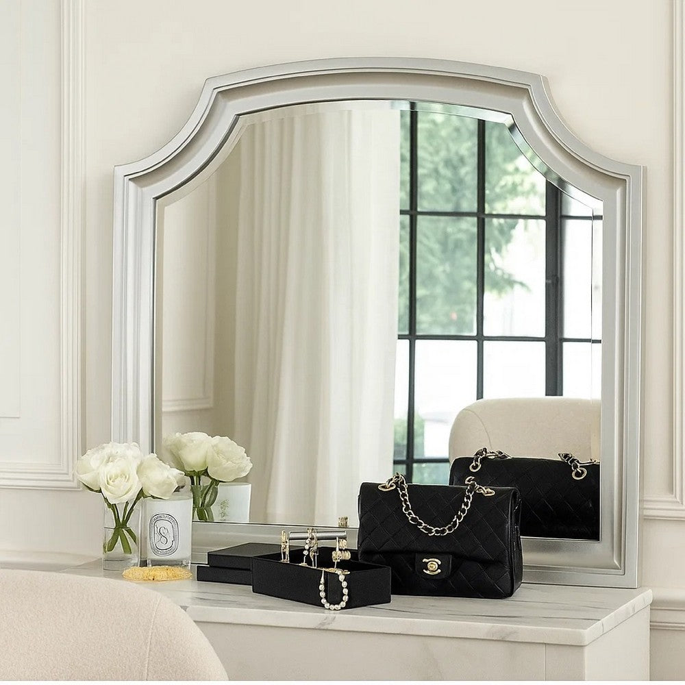 Felix Dresser Mirror, 30 Inch, Low Distortion Glass, Matte Silver Pine - BM344822