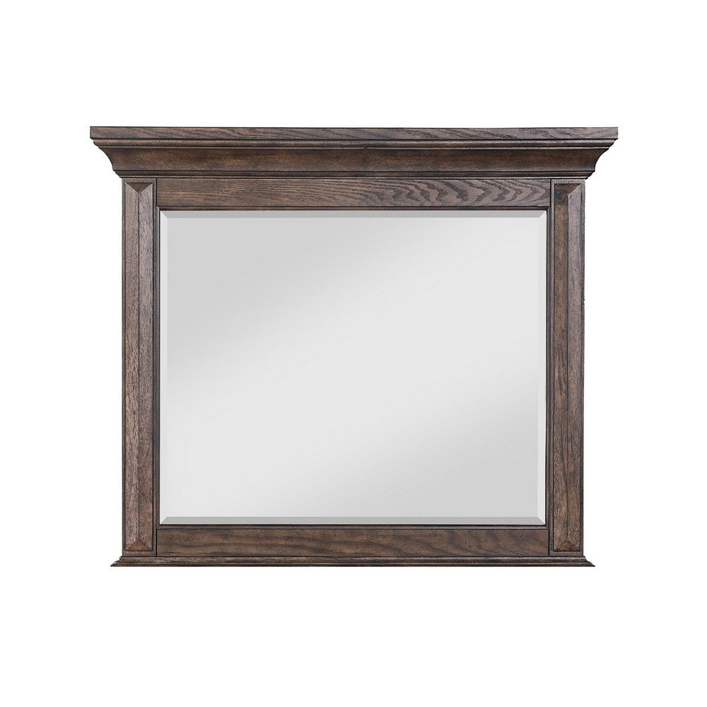 Vesy Dresser Mirror, 48 Inch, Low Distortion Glass, Walnut Brown Wood - BM344823