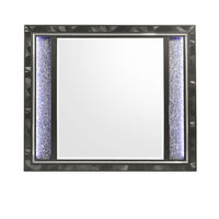 Ren Dresser Mirror, 45 Inch, Crushed Crystal Look Black Laminate, LED - BM344824