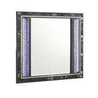 Ren Dresser Mirror, 45 Inch, Crushed Crystal Look Black Laminate, LED - BM344824