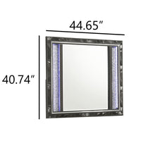 Ren Dresser Mirror, 45 Inch, Crushed Crystal Look Black Laminate, LED - BM344824