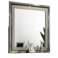 Levy Dresser Mirror, 40 Inch, Light Gray Wood Frame, Low Distortion - BM344825