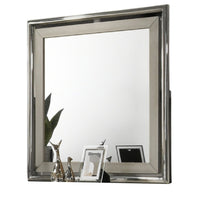 Levy Dresser Mirror, 40 Inch, Light Gray Wood Frame, Low Distortion - BM344825