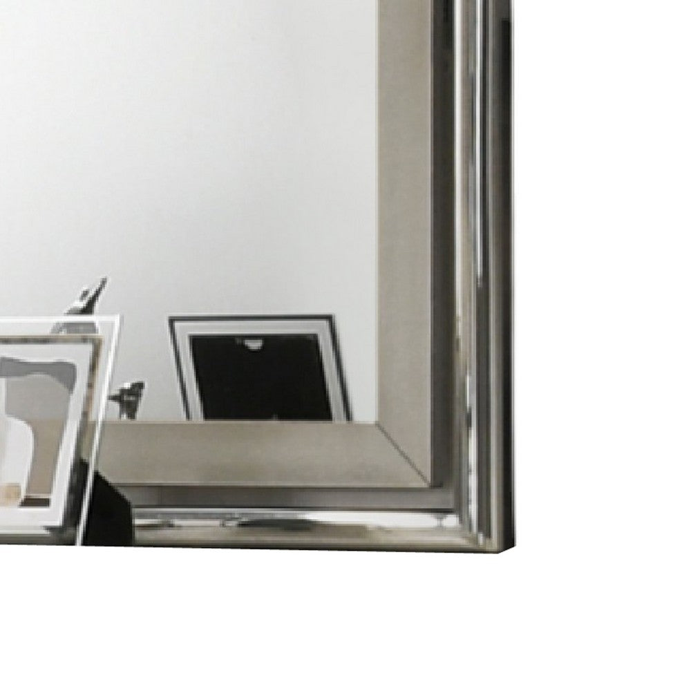 Levy Dresser Mirror, 40 Inch, Light Gray Wood Frame, Low Distortion - BM344825