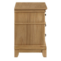 Seny Nightstand, 2 Drawers w Black Handles and 1 Knob, Honey Brown - BM344826