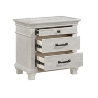 Avy Nightstand, 3 Drawers w Black Handles and 1 Knob, Mist Gray - BM344827