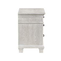 Avy Nightstand, 3 Drawers w Black Handles and 1 Knob, Mist Gray - BM344827